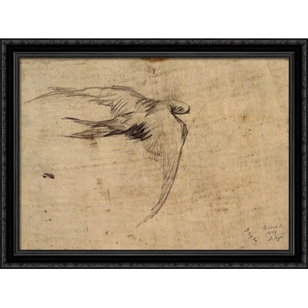 Swift 36x28 Large Black Ornate Wood Framed Canvas Art by Vincent van Gogh