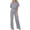a#98Grey458, variant on CAIVO Women's Fashion Solid Color Lace Up Button Short Sleeved Jumpsuit Onesie Daily Relaxed Fit