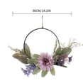 thumbnail image 3 of Cinvoph Artificial Floral Wreath for Front Door Floral Hoop Wreath Decor Spring Summer Wall Window Home Hanging Decorations 14", Multicolor, 3 of 9