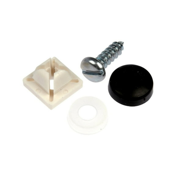 KarParts360 License Plate Fasteners | Metal, Plastic | Zinc Finish | Black, White Color | 12 By 3/4 Dimensions | 4 Pieces