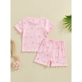 thumbnail image 3 of Suealasg Kids Toddler Girl Clothes 1T 2T 3T 4T Short Sleeve Floral Print T-shirt +Shorts Set Baby Girl 2Pcs Summer Casual Outfits, 3 of 7