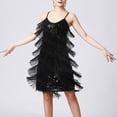 thumbnail image 1 of Vestido De Baile Rumba Tango Vestido de baile de tango para mujer Lentejuelas Borlas Vestido de fiesta de moda (Negro M) Ygjytge para Mujer Negro T S, 1 of 6