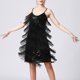 thumbnail image 3 of Vestido De Baile Rumba Tango Vestido de baile de tango para mujer Lentejuelas Borlas Vestido de fiesta de moda (Negro L) Ygjytge para Mujer Negro T M, 3 of 7