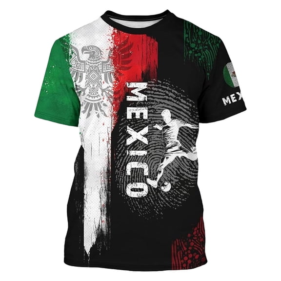 CONZONE Mens Mexico Soccer T-Shirts Short Sleeve International Football T Shirts for Men Crew Neck Graphic Casual Workout Tee Tops
