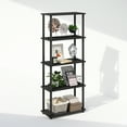 thumbnail image 5 of Furinno Turn-N-Tube 5-Tier Multipurpose Compact Display Rack, Shelving Unit, Bookcase, Americano/Black, 5 of 5