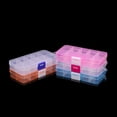thumbnail image 3 of 10 Slots Adjustable Plastic Rectangle Transparent Storage Box Craft Organizer Handcraft Jewelry Container Green 12.8 x 6 x 2.3cm, 3 of 6