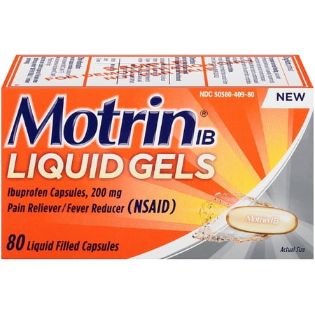 Motrin IB Pain Reliever/Fever Reducer Liquid Gels 80 ea (Pack of 3)