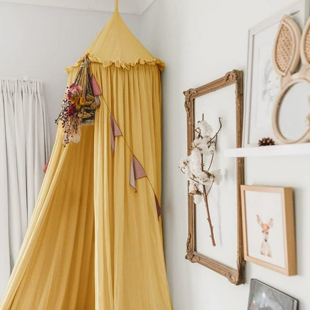 Dosel para Cama Infantil IBIZA VIBE MAMERIA de Algodón con Volantes Amarillo