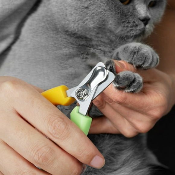 Cortaúñas para mascotas con mango de cola de pez de metal | Recortadora de aseo para perros y gatos | Agarre de goma antideslizante | Hoja de media luna | Protector de seguridad | Resorte de cojín