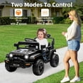 thumbnail image 6 of Lumiparty 12V Ride On Toy, Kids Ride On Truck Car with Remote Control, Steering Wheel Music, Kid Electric Vehicles with Led Lights, 2 Speeds, for Age 3-5, Black, 6 of 7