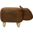 thumbnail image 3 of Critter Sitters 14-in. Seat Height Faux-Leather Brown Cow Animal Shape Ottoman, 3 of 17