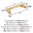 thumbnail image 6 of Amerock Merced 3-3/4 inch (96mm) Center-to-Center Champagne Bronze Cabinet Pull, 6 of 7