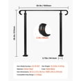 thumbnail image 2 of VEVOR Handrails for Outdoor Steps, 2-3 Step Adjustable Height, Carbon Steel Transitional Handrail with Installation Kit, Exterior Hand Railing for Steps, Concrete or Wooden Stairs, Porch, Matte Black, 2 of 9