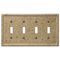 Amertac 8351T4NC 4 Toggle Texture Stone Noce Wallplate