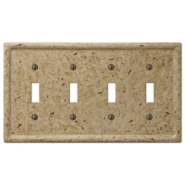 Amertac 8351T4NC 4 Toggle Texture Stone Noce Wallplate