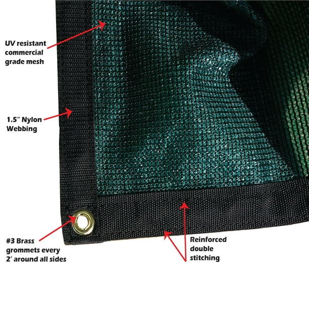 Xtarps - 20 ft. x 30 ft. - 7 OZ Premium 90% Shade Cloth, Shade Sail, Sun  Shade (Green Color)