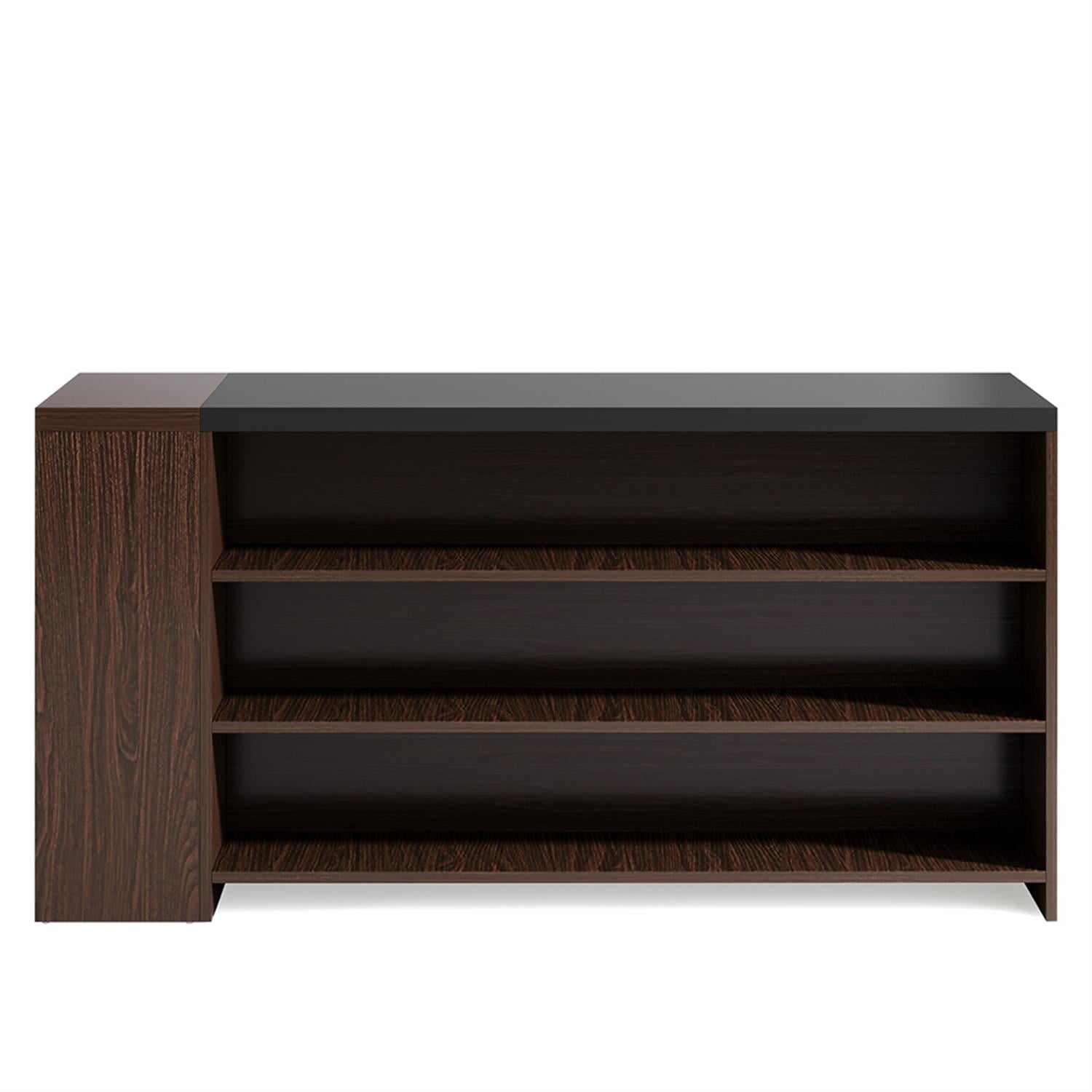 Demi Bonn 55" Kitchen Island with Storage, 5-Tier Breakfast Bar Coffee Bar Counter Table for Home, Dining Room, Brown