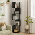 thumbnail image 6 of Furinno Econ 5-Tier Zigzag Corner Shelf Bookcase, Bookshelf, Espresso/Black, 6 of 6