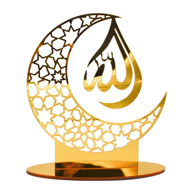 Acrylic Ramadan Moon Craft Ornament Home Table Gift Party Festive Decoration