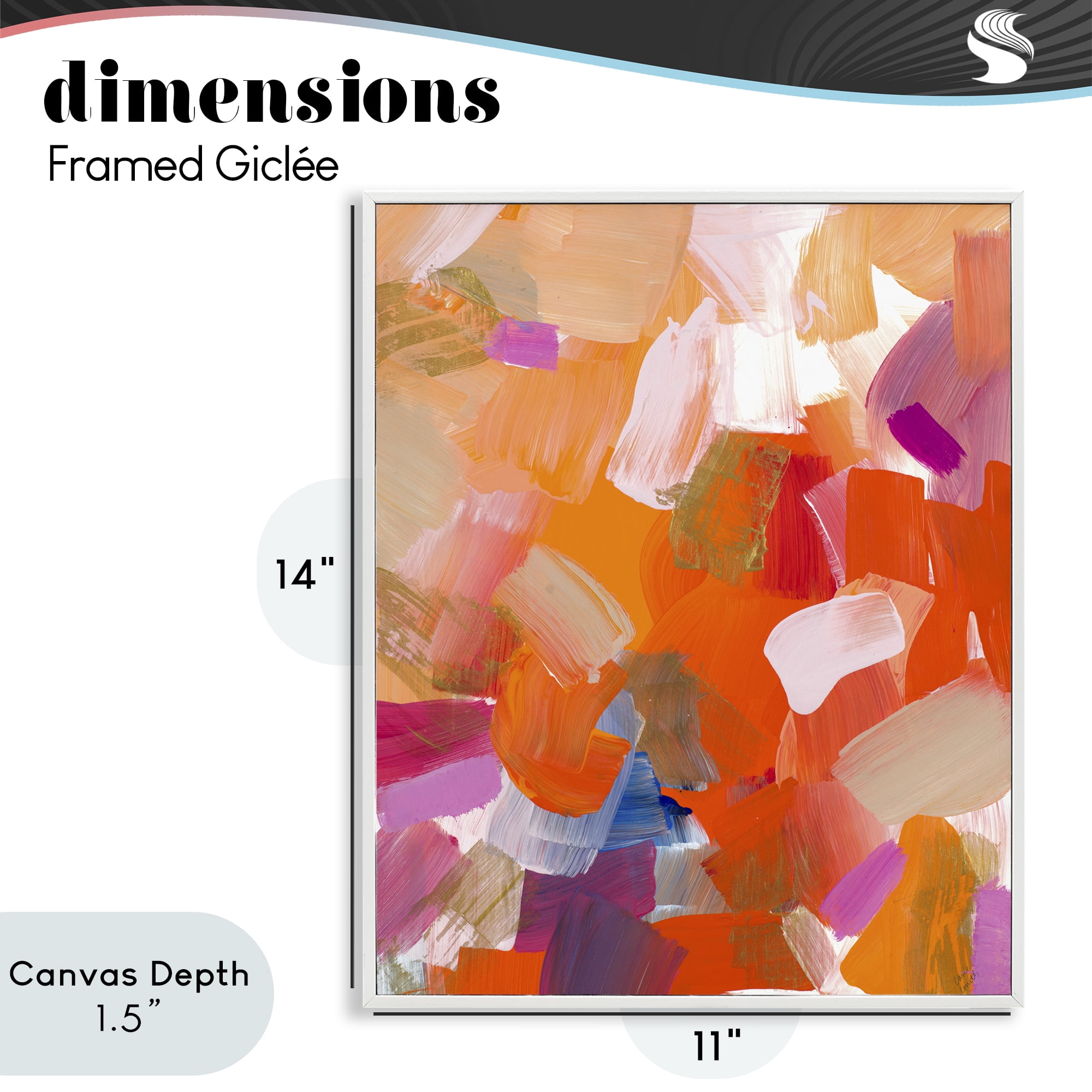 Stupell Industries Confetti Petals Abstraction White Framed Giclee Art, design by Lanie Loreth