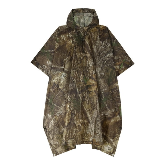 Frogg Toggs Unisex Rain Poncho, Waterproof Rain Gear with Adjustable Hood, Realtree APX, One Size