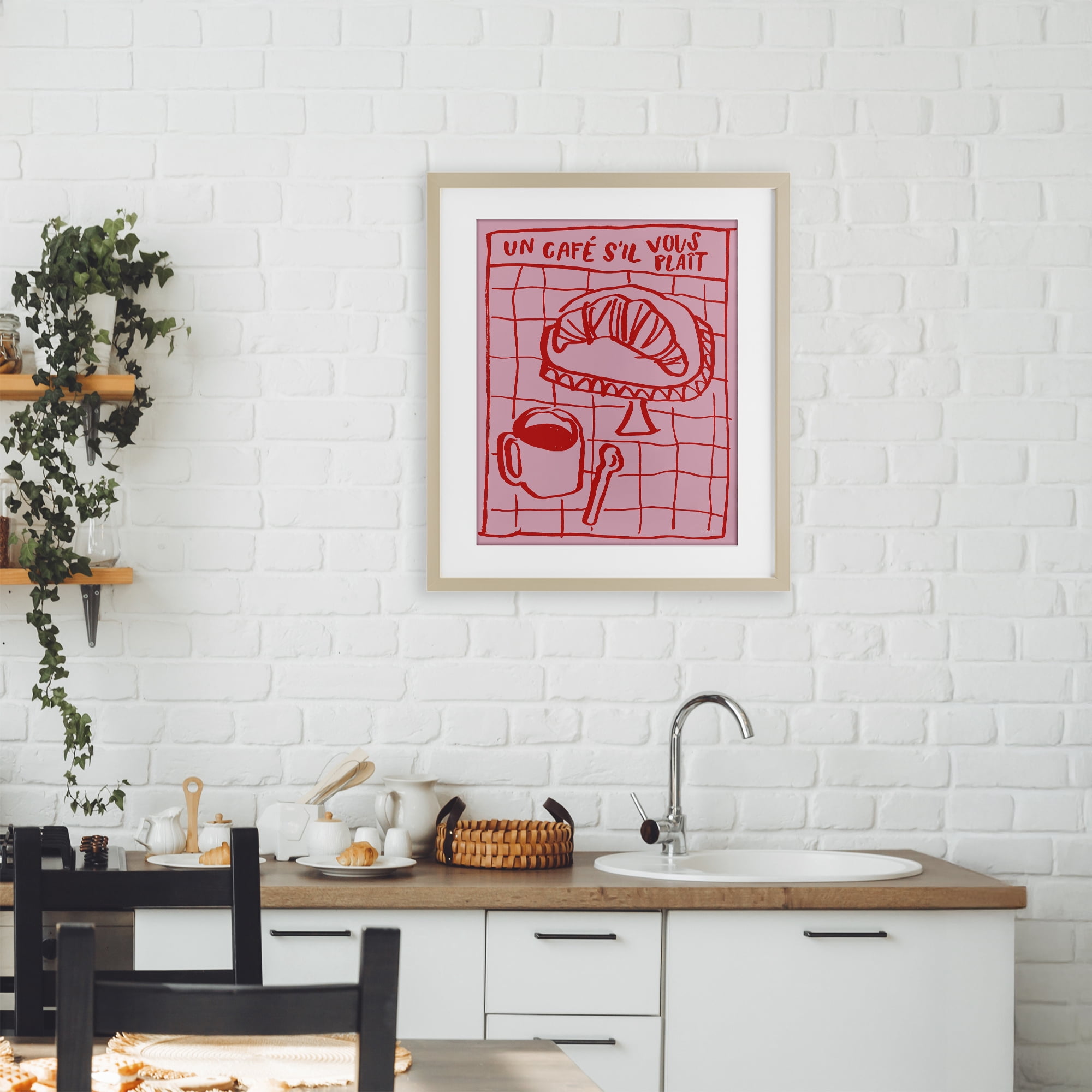 Stupell Industries Cafe Brunch Doodles Birch Framed Print Under Glass, design by Jenaya Jackson