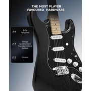 Donner Electric Guitar Kits for Beginner Right Hand S-S-S Pickups Strater Sets, Black