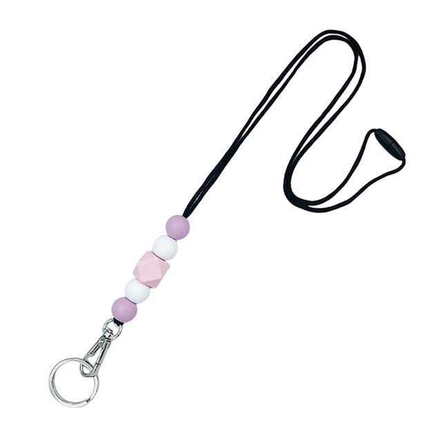LCXmlly Beaded Lanyard Adjustable Length ID Badge Beaded Lanyard Non Rusting Reusable Silicone Breakaway