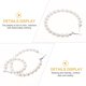 thumbnail image 5 of 3 pares de pendientes de aro grandes con forma redonda y colgante de perla circular, 5 of 6