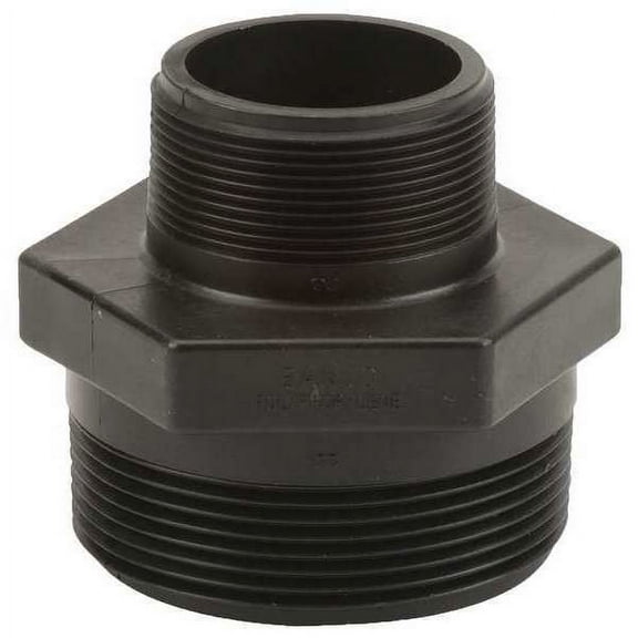 ZoroSelect Reducing Nipple, Polypropylene, 3" x 2", Schedule 80, 300 psi Max Pressure