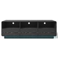 Ecclectic Reducer TV Stand with 3 Drawers and LED Lights, 59 in Entertainment Center with ...