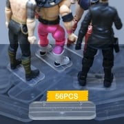 56PCS Clear Action Figure Stand Compatible with 6inch MOTU/GI JOE/Legends Series Models Figures Display Holder Accessories Square Bases