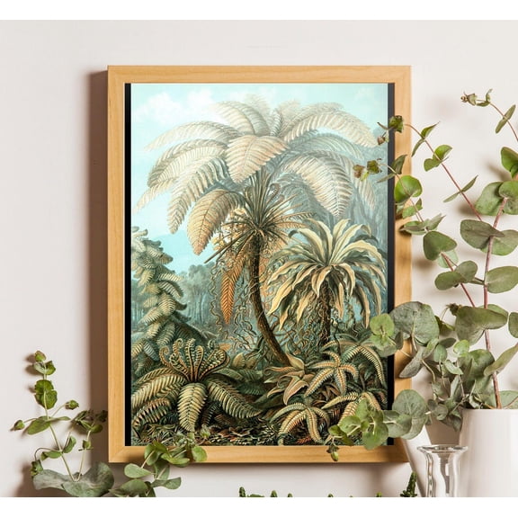 Ernst Haeckel Palm Tree Poster, Vintage Tropical Wall Art, Unframed Poster Size 8x12