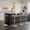 Gold, variant on LessMore Bar Stools Set of 2, Acrylic Bar Stools with Mid Back, Transparent Adjustable Swivel Bar Stools
