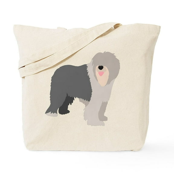 CafePress - English Sheep Dog Silhouette Tote Bag - Unisex Canvas Tote Bag, Beige, 1-Piece