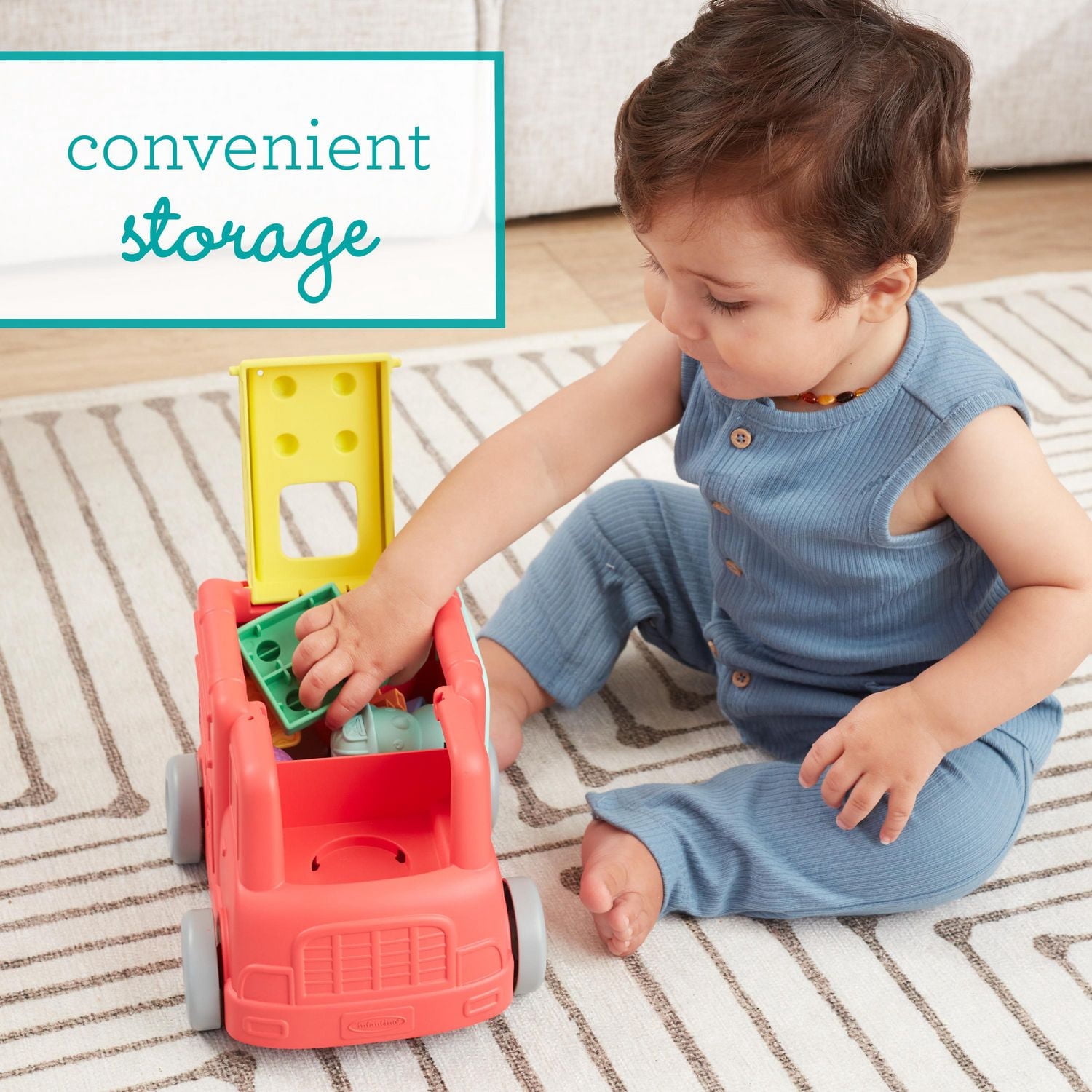 Infantino Super Soft 1st Stack and Go Explorers Stacking Toy Playset - Fire Truck