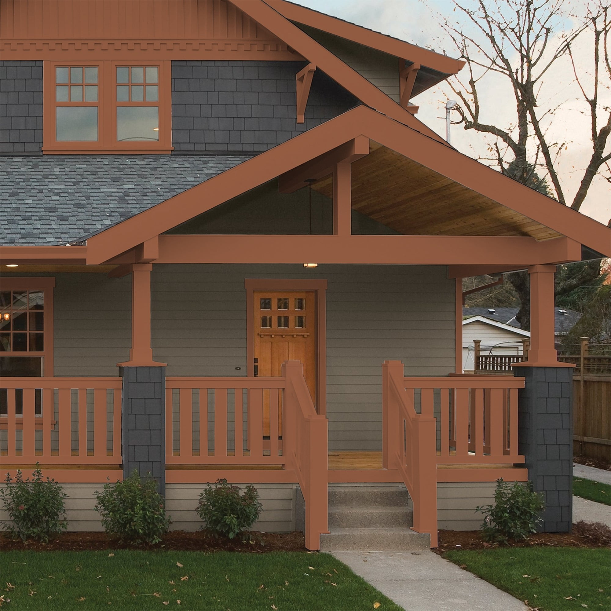 Glidden HEP Spiced Cider / Orange Semi-Gloss Exterior Paint with Primer, 1 Quart