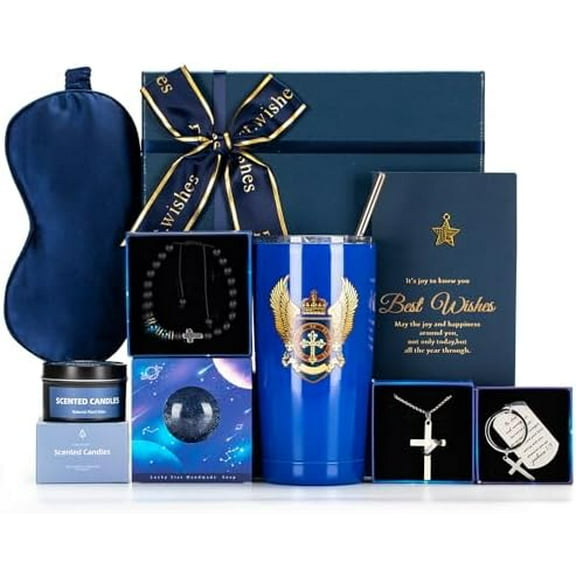 Birthday Gifts for Men - Blue Man Premium Gift Basket/ Set. For Dad, Husband, Brother, Son, Boyfriend, Friend, Coworker. Also for Christmas, Retirement | Home Decor, Kitchen, & Other