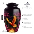 thumbnail image 2 of Phoenix Funeral Cremation Urns For Adult Ashes Women - Pink Flowers Urns For Human Ashes Adult Man - 1 Large & 4 Keepsake Memorial Urn For Mother - Black Urn For Mom & Dad - 10 & 3 Inch, 2 of 7