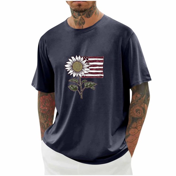 Tops para hombre, blusas y camisas de cuello redondo y manga corta para hombre, blusas casuales de moda con cuello redondo y manga corta para hombre, blusas de poliéster para hombre
