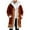 Khaki, variant on Unisex Red Leather Stylish Long Coat Christmas Santa Claus Shearling Hooded Trench Coat