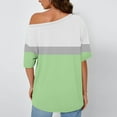 thumbnail image 2 of Jalioing Women's One Shoulder Tops Summer Short Sleeve Fashion Print Shirts Casual Trendy Blouses Clothes, 2 of 6