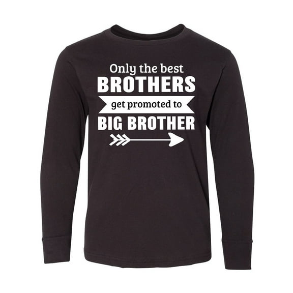 Inktastic Only the Best Brothers Get Promoted to Big Brother Long Sleeve Youth T-Shirt