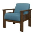 thumbnail image 2 of Bella 32 Inch Accent Chair Armchair- Storage Arms- Blue- Solid Rubberwood, 2 of 5