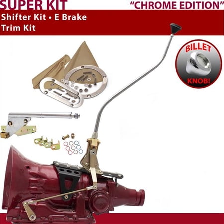 American Shifter C4 Shifter Kit Chrome 23 in. Swan E Brake Trim Kit for F56A6
