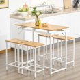 thumbnail image 4 of HOMCOM 5 Pieces Bar Table Set, Dining Table Set Breakfast Table with 4 Stools for Dining Room, Homc Kitchen, Oak, 4 of 10