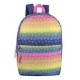 thumbnail image 2 of Girls 17 Inch Backpack with Front Zippered Pocket and Padded, Adjustable Shoulder Straps for School, Camp, Hiking, Commuting and Travel in Pastel Hearts, 2 of 8