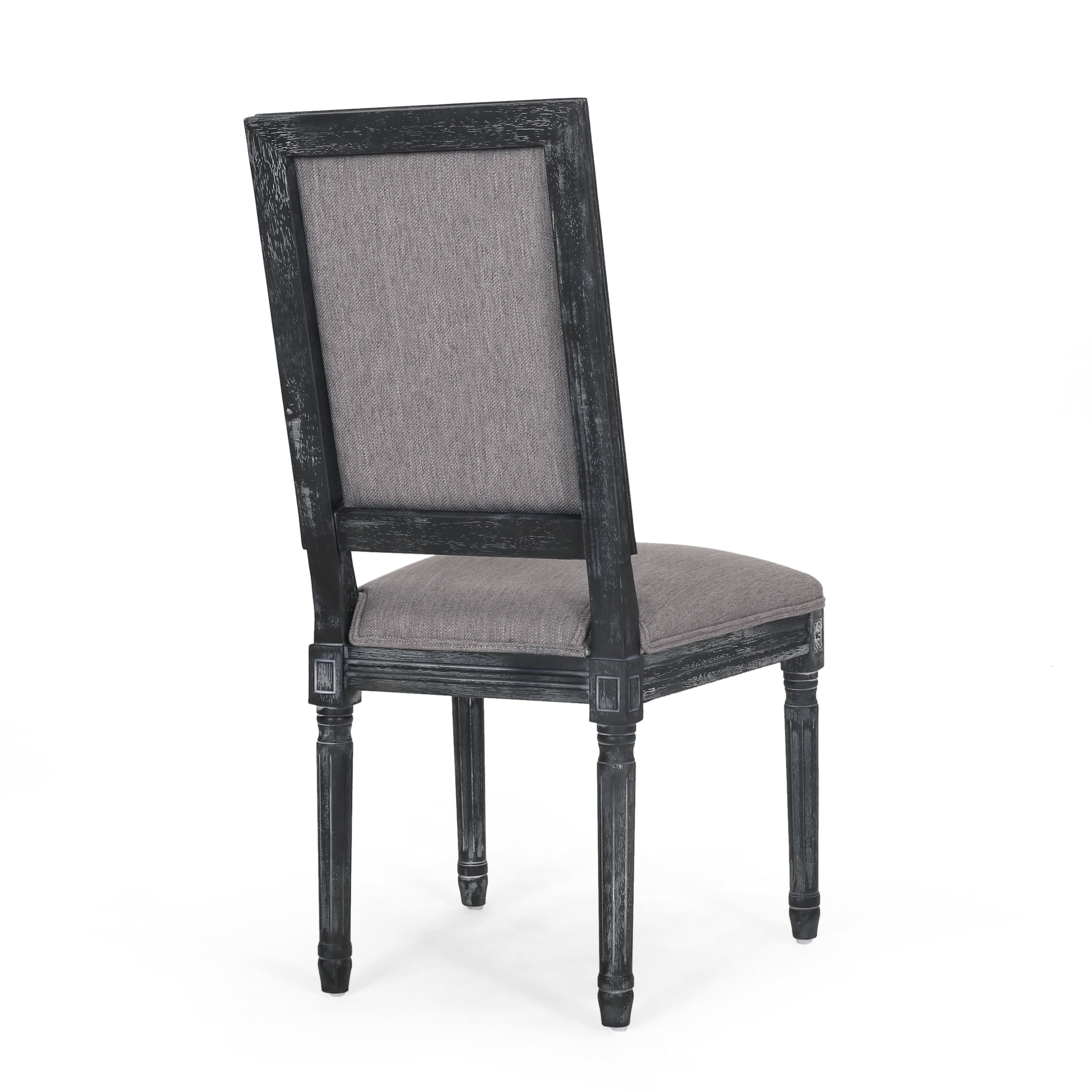 Noble House Robin Wood Upholstered Dining Chair, Set of 4, Gray
