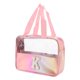 thumbnail image 1 of Ofertas Únicas 1 Pc Bolsa de Maquillaje Transparente con Letra K para Vacaciones y Actividades al Aire Libre Rosa PU, 1 of 3