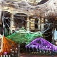 thumbnail image 3 of Dserhfy Colorful Halloween Spider Web Stretchable Cotton Cobwebs Elastic Scary Party Scene Props for Halloween Christmas Eve Parties, 3 of 8